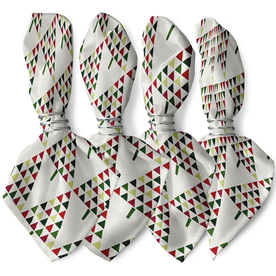 Christmass Triangle Trees 4 Piece Napkin Set (Set of 4) The Holiday Aisle® 