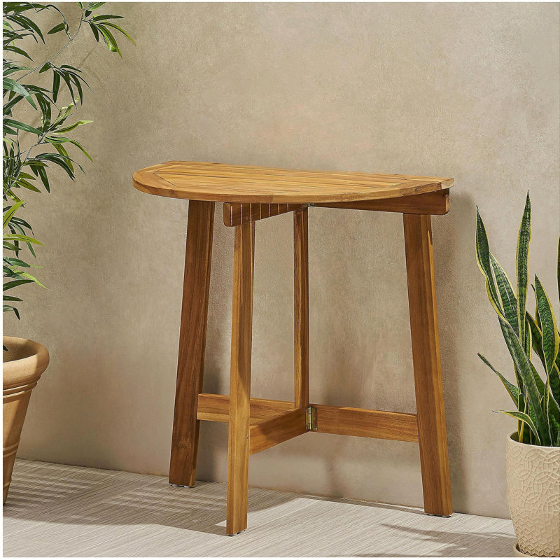 Table bistro pliante d'extérieur en bois d'acacia, Brun