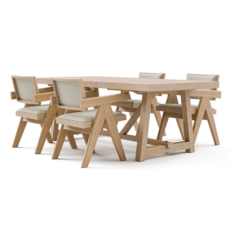 Oldbury 5-Piece Dining Table Set, 5 Pieces: Table, 4 Chairs