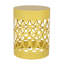Table d'appoint d'extérieur moderne jaune de 35 cm (13,75 po), en fer, avec cadre métallique robuste et finition antirouille, idéale pour une utilisation à l'extérieur.-958693761