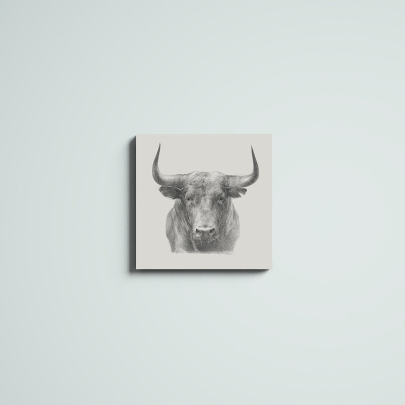 «Black Bull», peinture sur toile, H 20 po x l 20 po