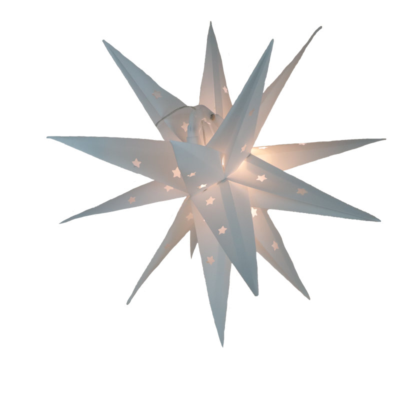 Étoile de Noël Moravian de Noël à DEL blanche à 18 pointes avec fonction minuterie pour la décoration intérieure et extérieure de Noël