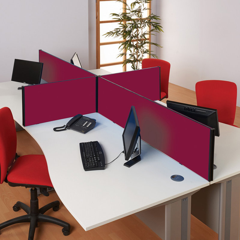 Desk Dividers, 40cm H x 80cm W x 3cm D, Dark Wine