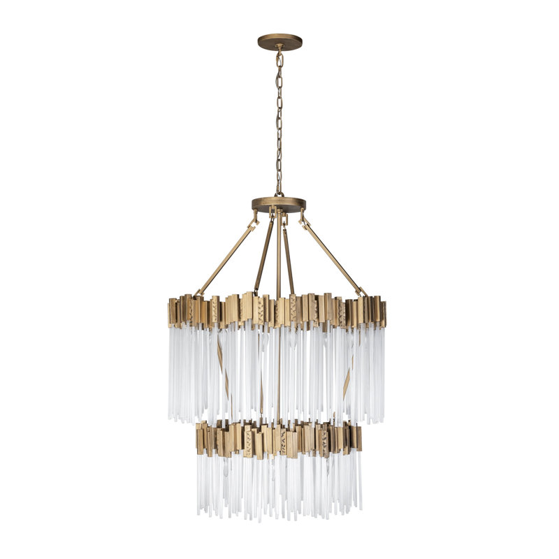 Matrix 14-Light 2-Tier Chandelier - Havana Gold, Havana Gold