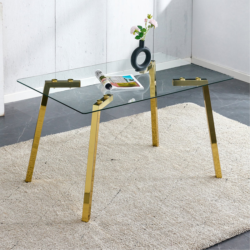Élégante table de salle à manger à pieds en métal pour un décor polyvalent
