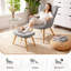 Velvet Armchair With Footstool-139610678