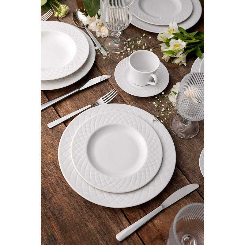 Ingrid Piece Porcelain China Dinnerware Set - Service for 4