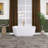 59" Glossy White Acrylic Freestanding Soaking Bathtub