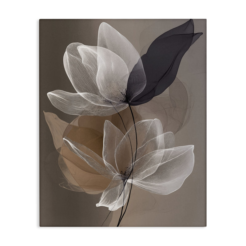 Art mural sur toile Espresso Garden Flowers, design par Annabelle Hall, H 40 po x l 30 po