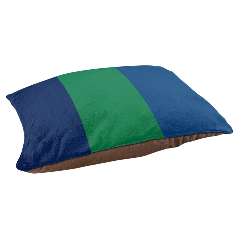 Coussin rectangulaire designer Minnesota, Moyen (L 30 po x l 40 po), Bleu / vert / bleu foncé