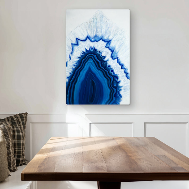 Agate Geode Slice - Contemporary Minerals Metal Print Decor, 30" H x 20" W