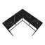 Console pour chambre à coucher étroite - Stratifié d'aspect marbre noir avec support en métal, structure d'angle de conception moderne