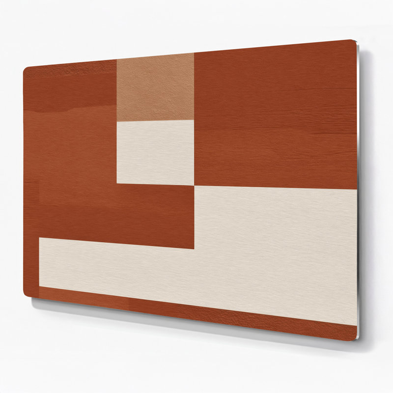 Minimalisme 59, art mural en métal brun, 20" H x 30" W