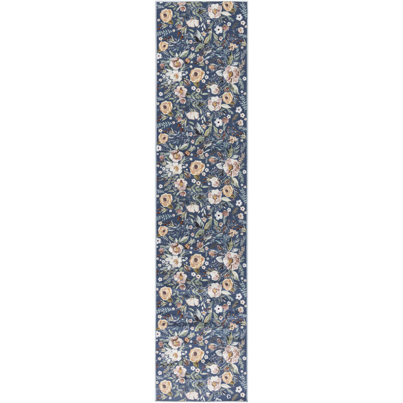 Tapis en coton lavable à la machine avec envers antidérapant Cierra, Tapis de couloir 2 pi 2 po x 10 pi