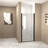 Shower Door  - Matte Black Aluminum Frame Material, Half Frame,1/4"(6Mm) Tempered Glass Explosion Proof Film,Stainless Steel Handle-124402148