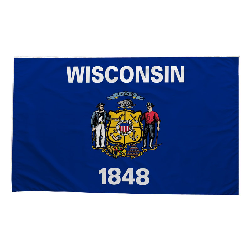 Drapeau de l'État du Wisconsin - drapeau extérieur, H 24 po x l 36 po