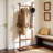 71" Solid Wood Coat Rack with Hanging Rod & Hooks for Bedroom Entryway-1697290126