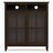 Warm Shaker 39"W Solid Wood Transitional Medium Storage Media Cabinet with Open Cubbies and Glass Doors-322827574