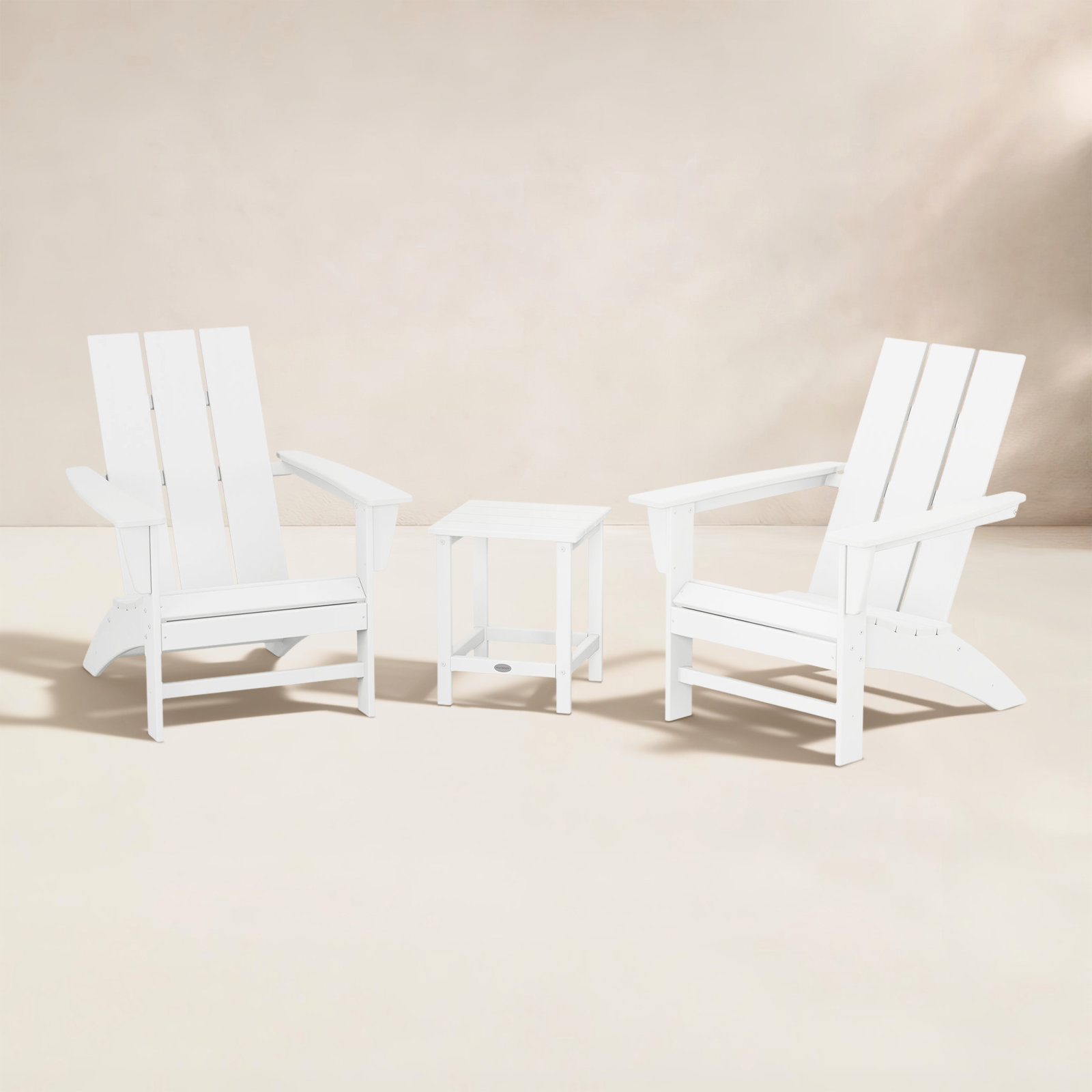 POLYWOOD® Modern Adirondack 2-Person Patio Seating Group, White