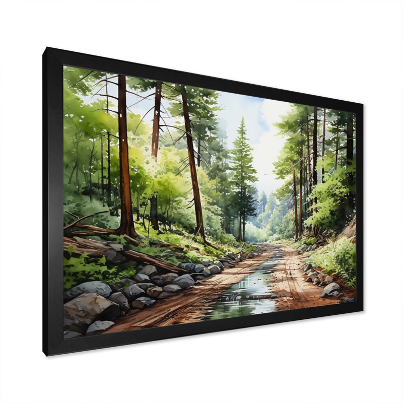 Forêt Bhumika, parc national Redwood I - reproduction, Cadre simple noir, H 12 po x l 20 po x P 1 po