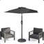Parasol de marché noir avec manivelle Li-354735729-354735730