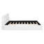 Grand lit tapissier blanc, structure en bois de pin +, sans sommier, plateforme de lit de 81 po x 61 po en blanc, construction avec tête de lit pour un meilleur sommeil, l 87,8 po x L 66 po-894116906