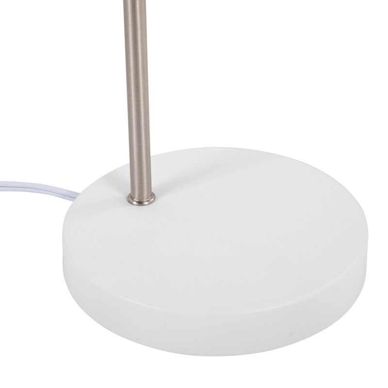 Amella Metal Desk Lamp, White/Nickel