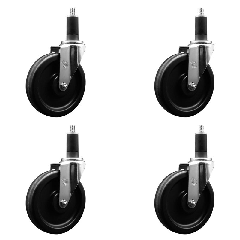 Ensemble de roulettes phénoliques pivotantes à rallonge 1-1 / 4 pouces