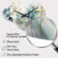 Penna Blue Botanical Rhythms II - Botanicals, horloge murale asymétrique en métal, impression d'horloge murale nuage bleu-1599078644