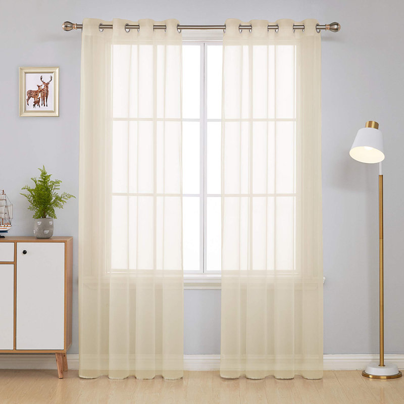 Gainsborough Sheer Curtain Pair, 52" W x 84" L, Beige