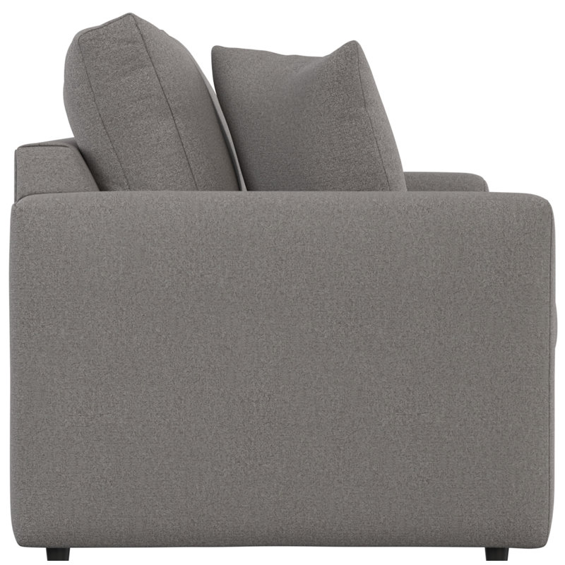 Canapé-lit à accoudoirs carrés avec coussins réversibles Andren Alp, Grand lit, À ressorts, Polyester gris foncé