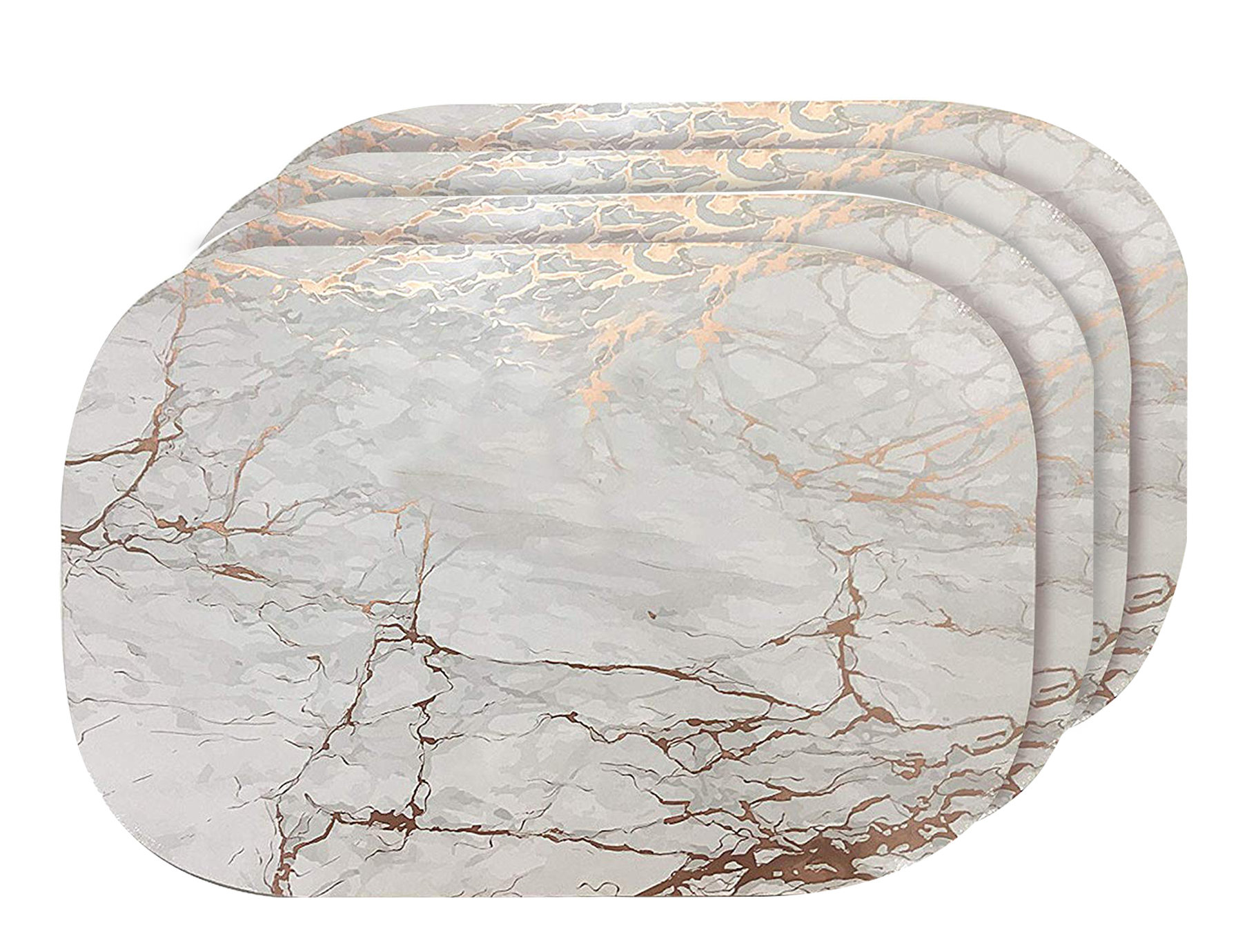 Everly Quinn Placemats Dining Table Mat Table Decor Washable Non Slip Marble Oval 12 X 18 & Reviews | Wayfair