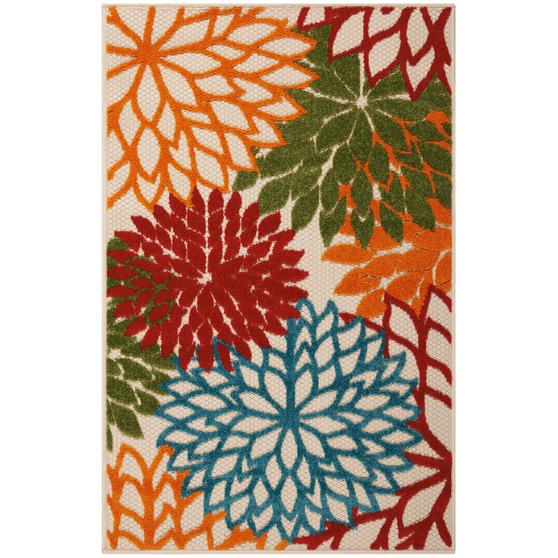 Abela Floral Indoor Rug, Rectangle 3' x 5'