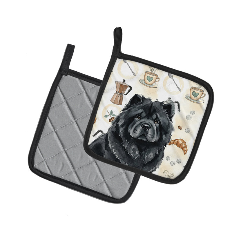 Paire de poignées noires Chow Chow