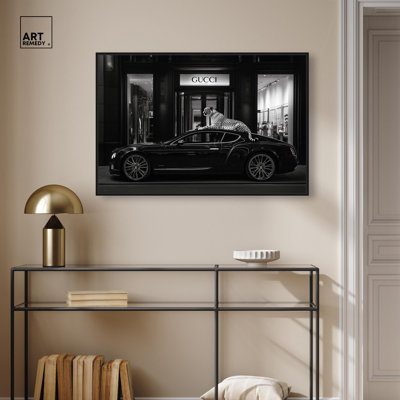 Cheetah and Sports Car Store Canvas by Art Remedy