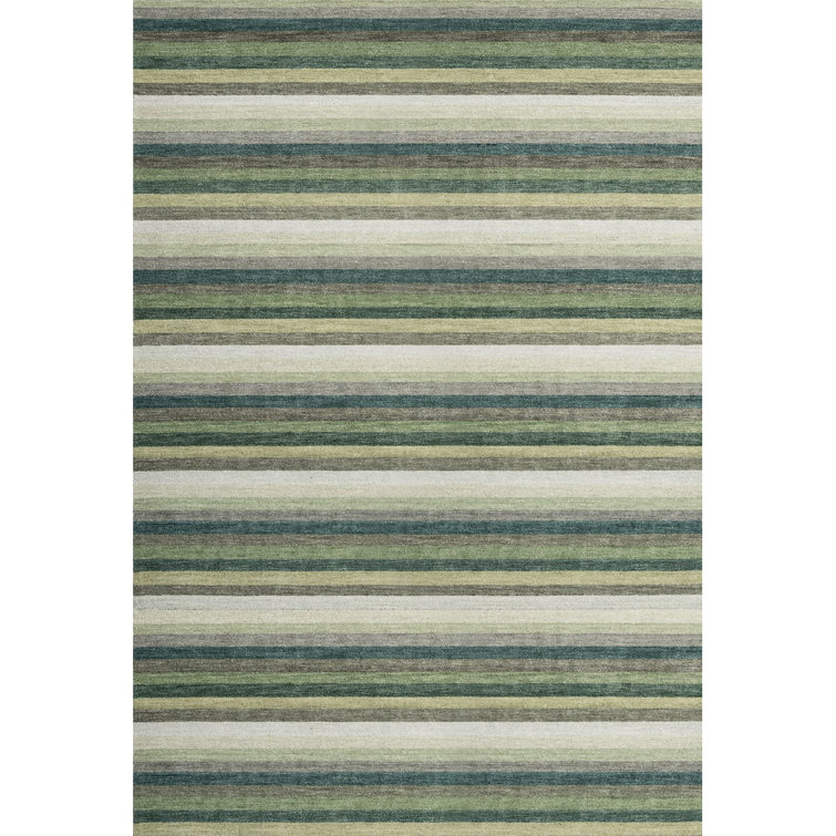 Jazzy Handmade Wool Green/Yellow Rug