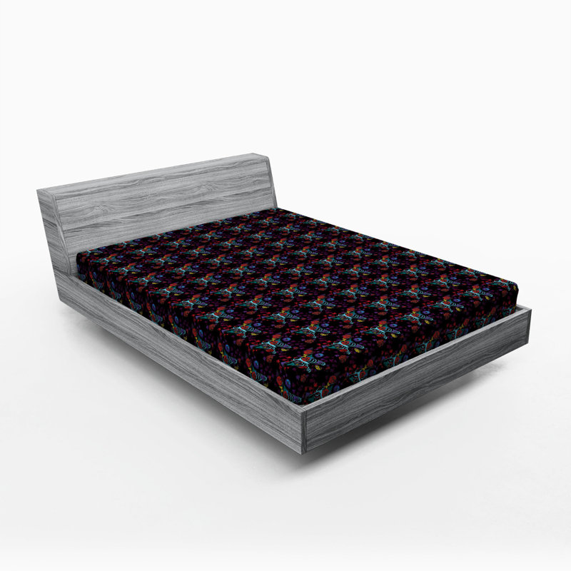Microfiber Floral Fitted Sheet, Full Fitted Sheet