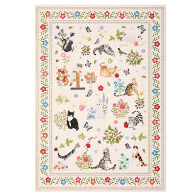 Non Slip 9×12 Animal Pattern Area Rugs Machine Washable for Living Room Stain Resistant Low Pile Foldable Non-Shedding Indoor Carpet