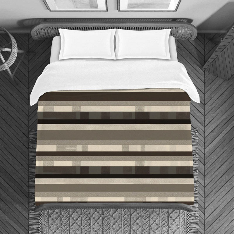 Machine Printed Duvet Cover, Queen Duvet Cover, Brown/Gray