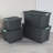 Sterilite 18Pk Latch Tote, Stackable Plastic Storage Container, 12Gal,Gray/Green