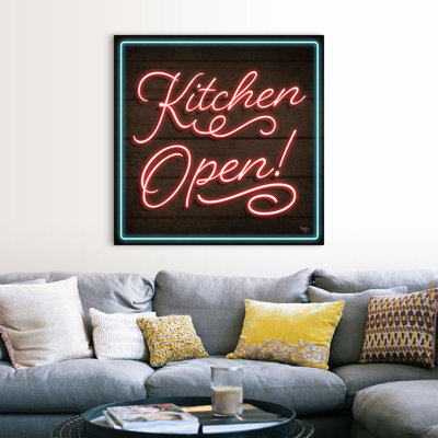 «Neon Kitchen Open Mollie», reproduction d'art sur toile tendue