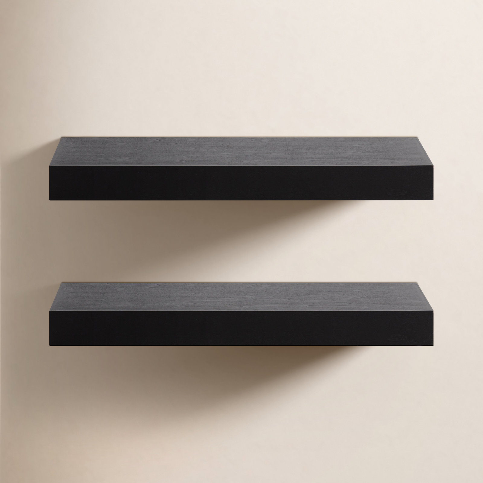 Jeremiah 2 Piece Picture Ledge Wall Shelf, Black, 2.3" H x 24" W x 8" D