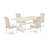 7 Piece Kitchen Table Set Consist of a Rectangle Dining Table with X-Legs and 6 Light Beige Linen Fabric Parson Dining Chairs, linen white-216157447-216157445