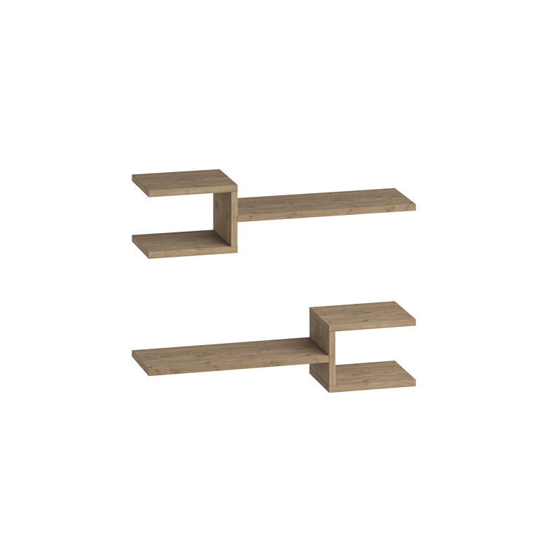 Modern Floating Wall Shelves, Natural Oak
