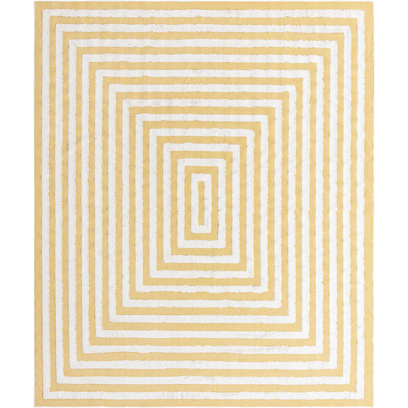 Tapis contemporain Jordalier couleur soleil, Rectangle 8 pi 10 po x 10 pi