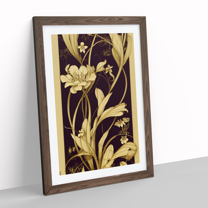 Flowers No.2 - Single Picture Frame Print, 64cm H x 46cm W x 2cm D, Walnut Framed