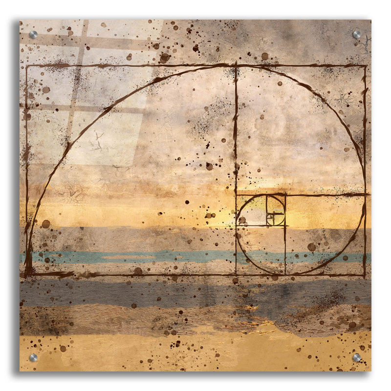 Art mural en verre Winston Porter «Fibonacci Shell» par Marta Wiley, H 24 po x l 24 po x P 0,2 po