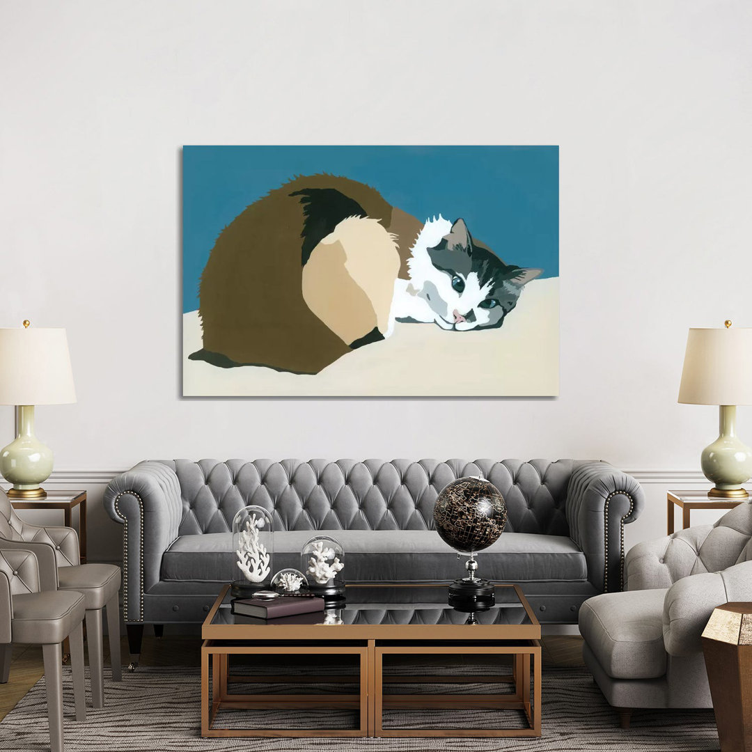 Colbert on Teal by Julie Ahmad - Wrapped Canvas Graphic Art