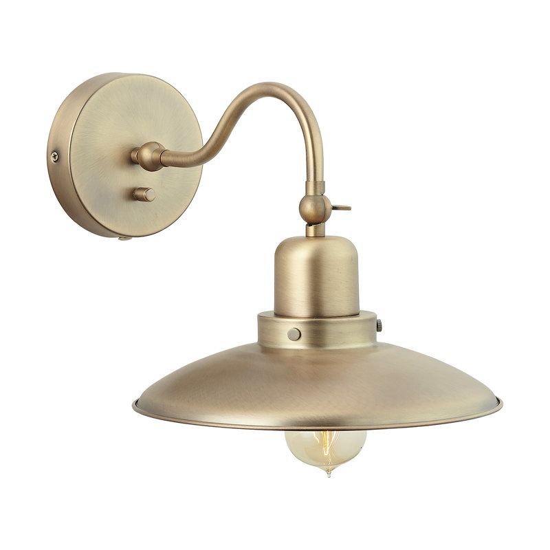 Antosia Plug-in Swing Arm Sconce, Aged Brass
