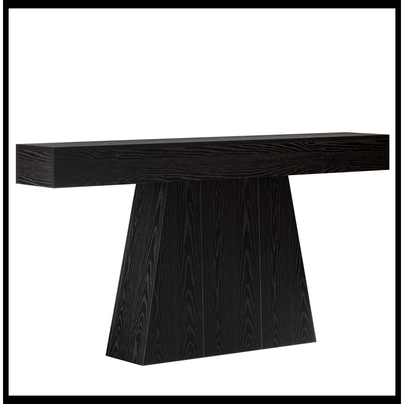 Table console 63 po, table d'entrée de style campagnard avec base trapézoïdale